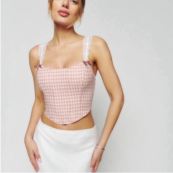 Reformation Tops - Reformation Pink Gingham Top